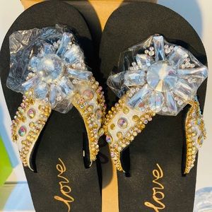 Beautiful bling flip-flops size small